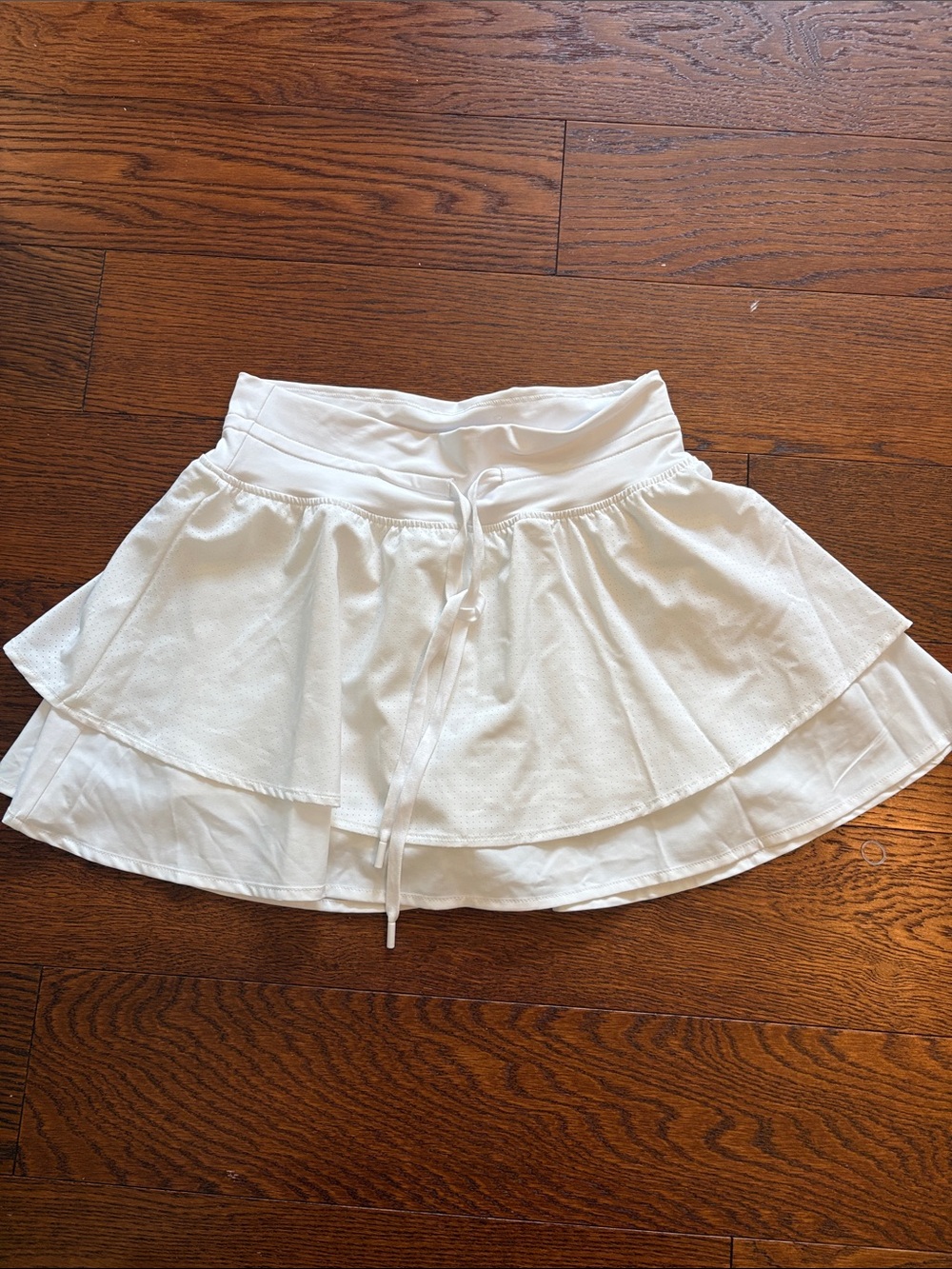 DSG White Circle Skater Tennis Skirt with Drawstring Waist